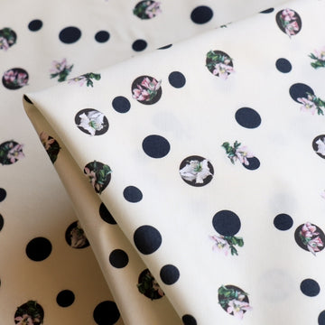 Bloomdot Ivory Cotton Poplin