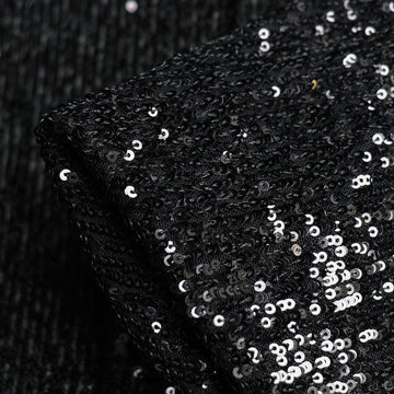 Luna Shiny Black Sequinned Stretch Mesh