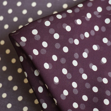Marielle Pois Bordeaux/Cream Silk Georgette