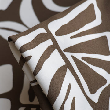 Foglie Khaki Viscose Crepe