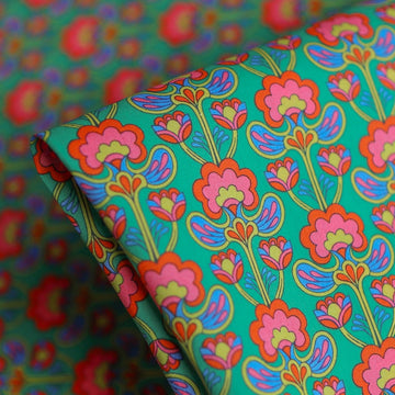 Peacock Posy Green - Liberty Tana Lawn