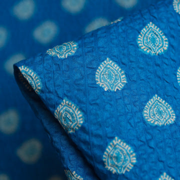 Oki Motif Reef Blue Seersucker