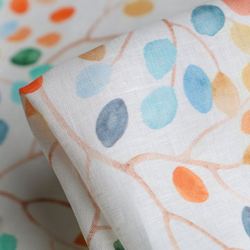Leaf Motif Printed Linen