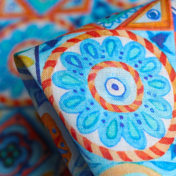 Positano Mosaic Printed Linen