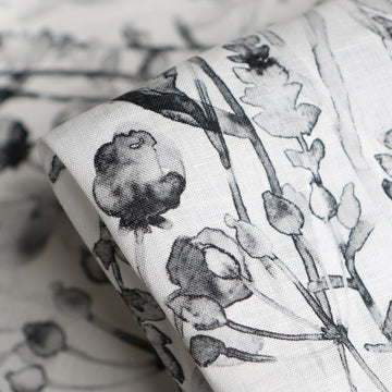 Floral Abstraction Ink Printed Linen