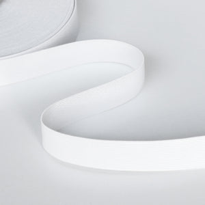 *Knitted Non-Roll Elastic (25mm) - White