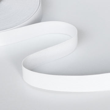 *Knitted Non-Roll Elastic (25mm) - White