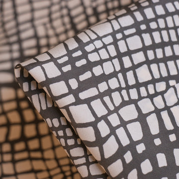 Neve Grid Silk Crepe De Chine