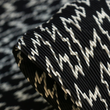 Plisse Bowie - Black/Ivory Georgette