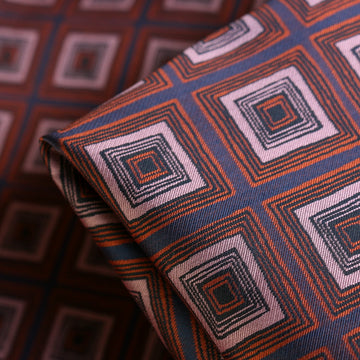 Miuccia Squares Coral/Navy Jacquard