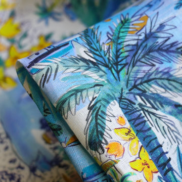Cape Vista Blue/Yellow - Liberty Sycamore Linen