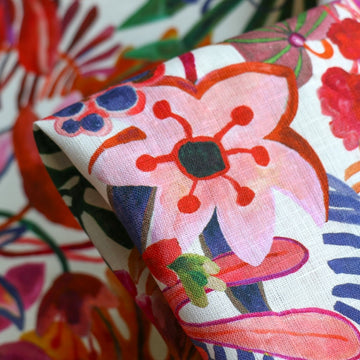 Jungle Trip Magenta/Henna - Liberty Sycamore Linen