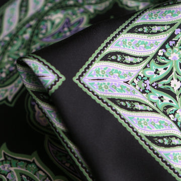 Nero Paisley Viscose Sateen