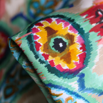 Via Dante Viscose Satin with Border Print