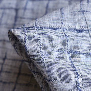Ragusa Blue Jacquard Linen