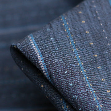 Claudia Blue Jacquard Linen/Cotton