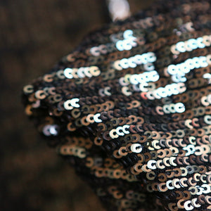 Luna Bronze Sequinned Stretch Mesh