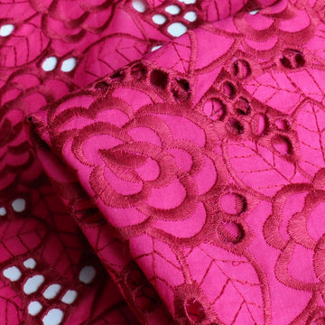 Fuchsia Bloom Embroidered Cotton