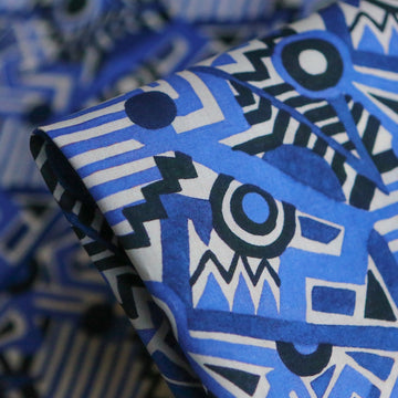 Zig Zag Spot Blue - Liberty Tana  Lawn™