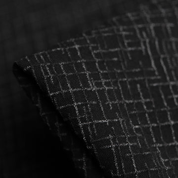 Grid & Check Jacquard Wool Stretch