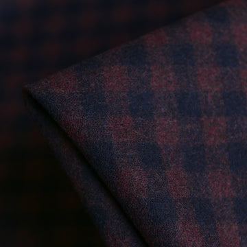 Riccardo Check Wine/Navy Flannel Wool