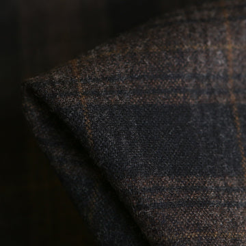 Londra Chocolate Check Flannel Wool