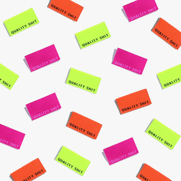 KATM Woven Side Seam Labels - "Quality Shit" - woven sewing labels 6 Pack