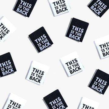 KATM Woven Labels - "THIS IS THE BACK" - woven sewing labels 6 Pack