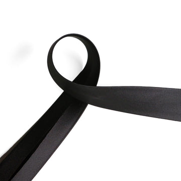 Satin Bias Binding - Black - sold by the metre