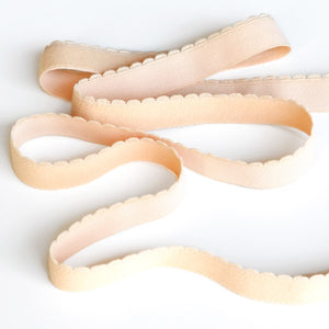 *Scalloped Elastic (16mm) - Nude