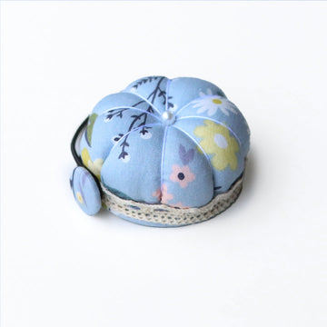 Wrist Pin Cushion - Pastel Blue Floral