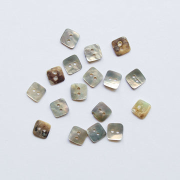 Square Shell Button - Natural - 13mm
