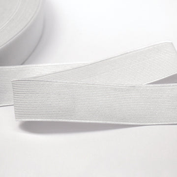 *Knitted Non-Roll Elastic (32mm) - White