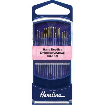 Hemline - Hand Sewing Needles (Embroidery/Crewel Size 3-9)