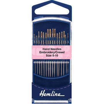 Hemline - Hand Sewing Needles (Embroidery/Crewel Size 5-10)