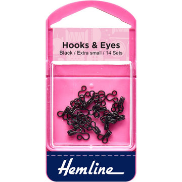 Hooks and Eyes - Size 0 (Black)