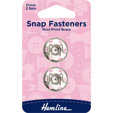 Hemline -  Snap Fasteners (Nickel) - 21mm