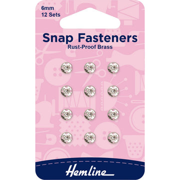 Hemline -  Snap Fasteners (Nickel) - 6mm