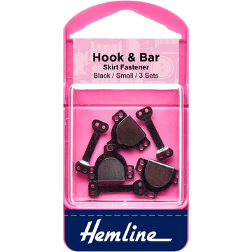 Hemline - Hook & Bar Skirt Fastener (Small) - Black Nickle