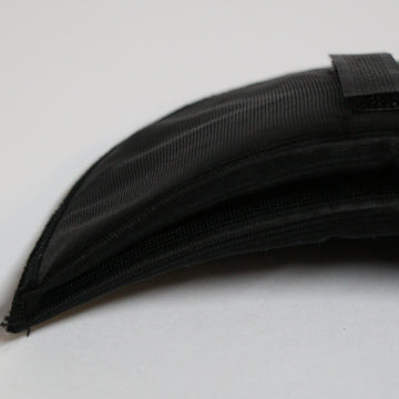 Black Covered Shoulder Pads with Velcro - 7mm