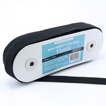 High Density Non-Roll Elastic (32mm) - Black