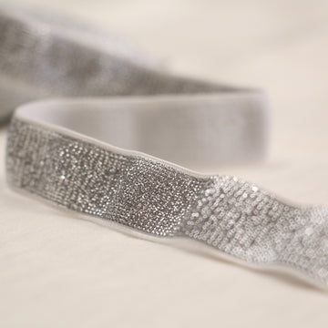 Metallic Fancy Elastic (20mm/ 3/4") - Silver