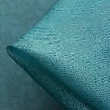 Teal Jacquard Organza