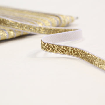 Metallic Fancy Elastic (10mm/ 3/8") - Gold