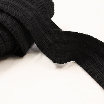 60mm/ 2 3/4" wide - Fancy Elastic - Black Frill