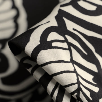 Last Chance of Stardust Foliage Black Viscose Poplin