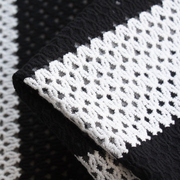 Black Cut White Embroidered Tulle