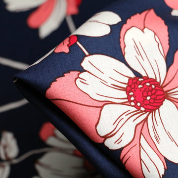 Jet Blooms Viscose Poplin Sateen