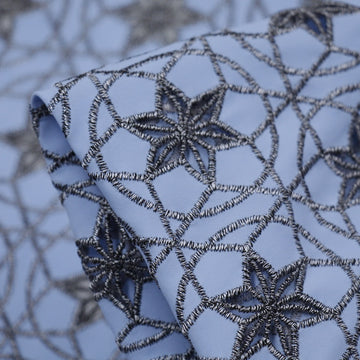Blue Star Embroidery - Swimwear Fabric