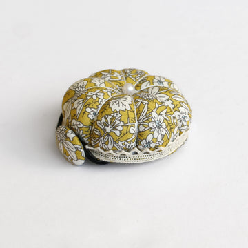 Wrist Pin Cushion - Mustard Floral